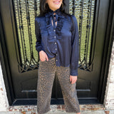 Barrel Crop Jean in Leopard Print