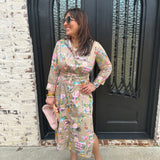 Vilagallo Cali Midi Button Up Shirt Dress