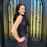 Metallic Crewneck Sweater in Black