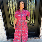 July Hindi Cotton Maxi in Raspberry