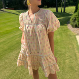 Dorris Floral Ecru Dress