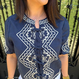 Melissa Nepton Nina Blouse in Navy