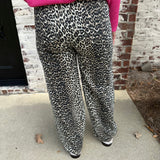 Drawstring Jeans in Leopard Print