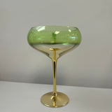 Colorful Frosted Martini Gold Trimmed Gilded Coupes