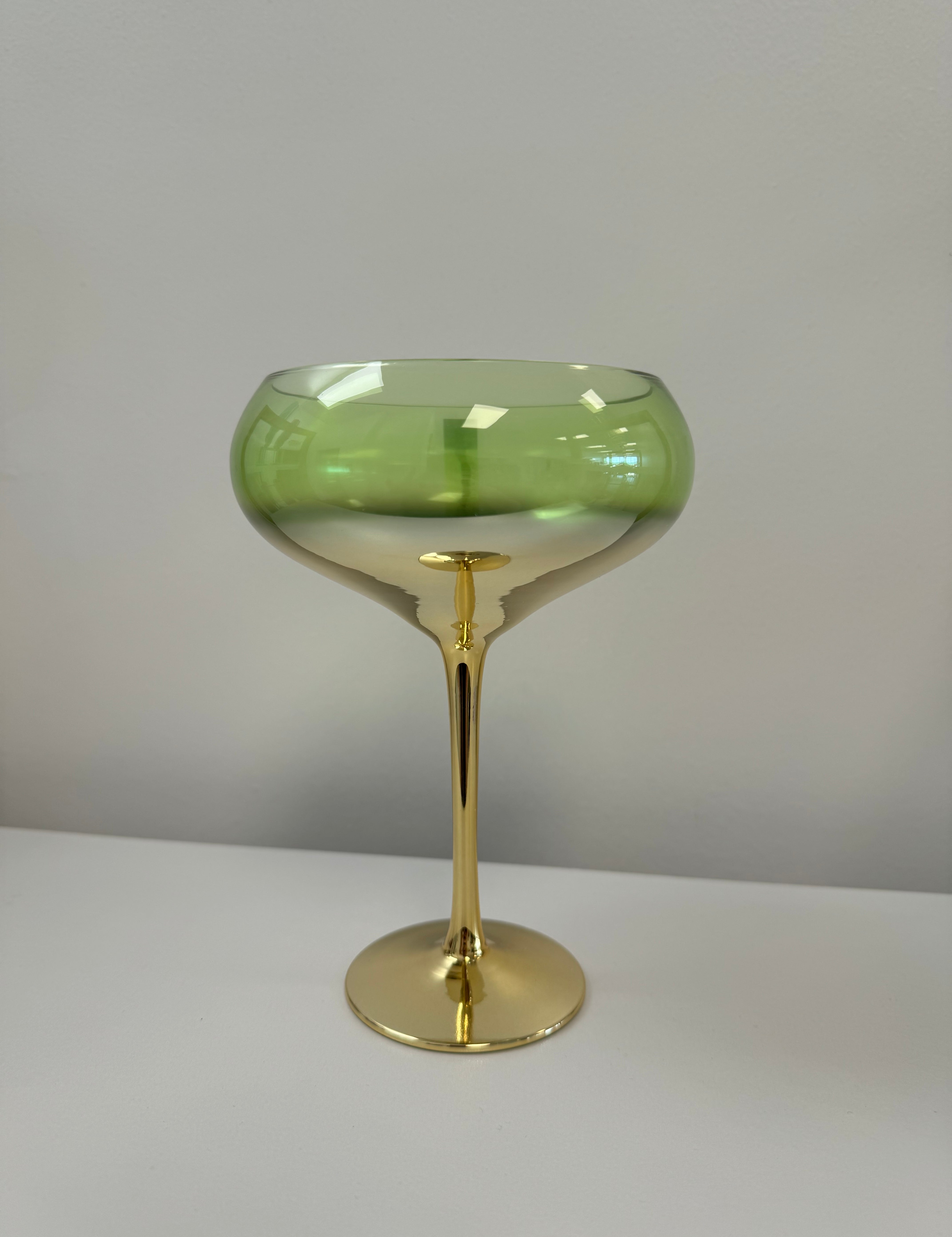 Colorful Frosted Martini Gold Trimmed Gilded Coupes