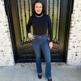 Longsleeve Mock Neck Top in Black