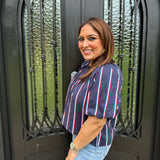 USA Stripe Top in Navy