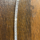 Emerald Cut Diamond Necklace in Silver and Gold