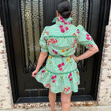 Janice Floral Dress in Green