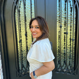 Karen Ribbed Button Down in White