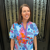 Maude Raya Top in Azure Safari