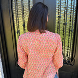 Kloss Print Top in Coral