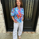 Maude Raya Top in Azure Safari