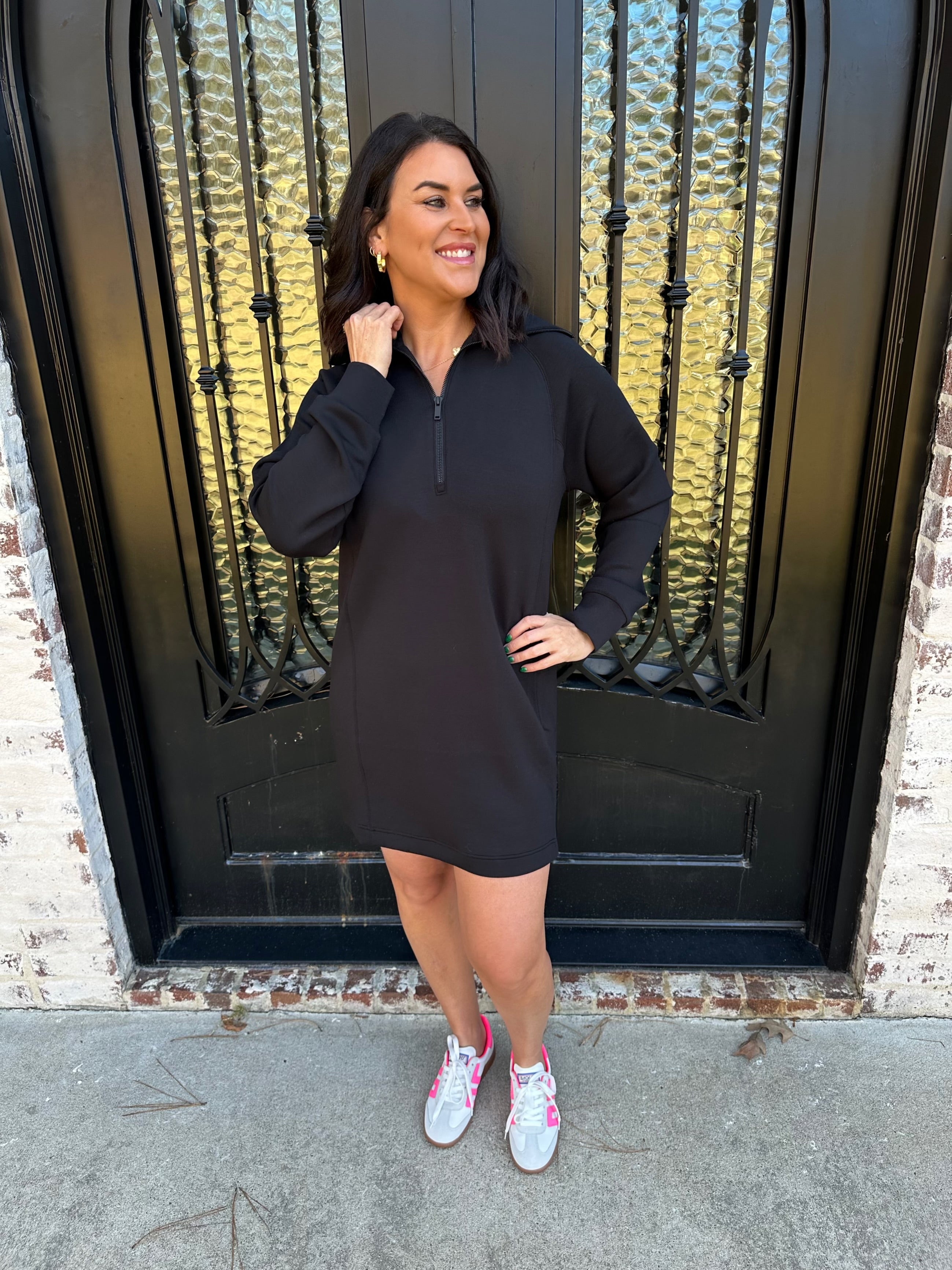 SPANX AirEssentials Half Zip Dress - M / Very Black SPANX AirEssentials Half Zip Dress - M / Very Black