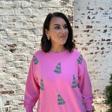 Mary Square Sarah Trees Sweatshirt in Pink
