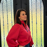 Cody Quarter Zip Sweatshirt in Red