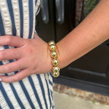 14 mm Beaded Ball Bracelet in Gold