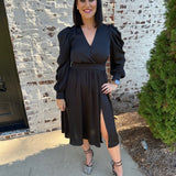 Claudia Front Slit Midi Dress