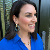 Blue & Gold Acrylic Earrings