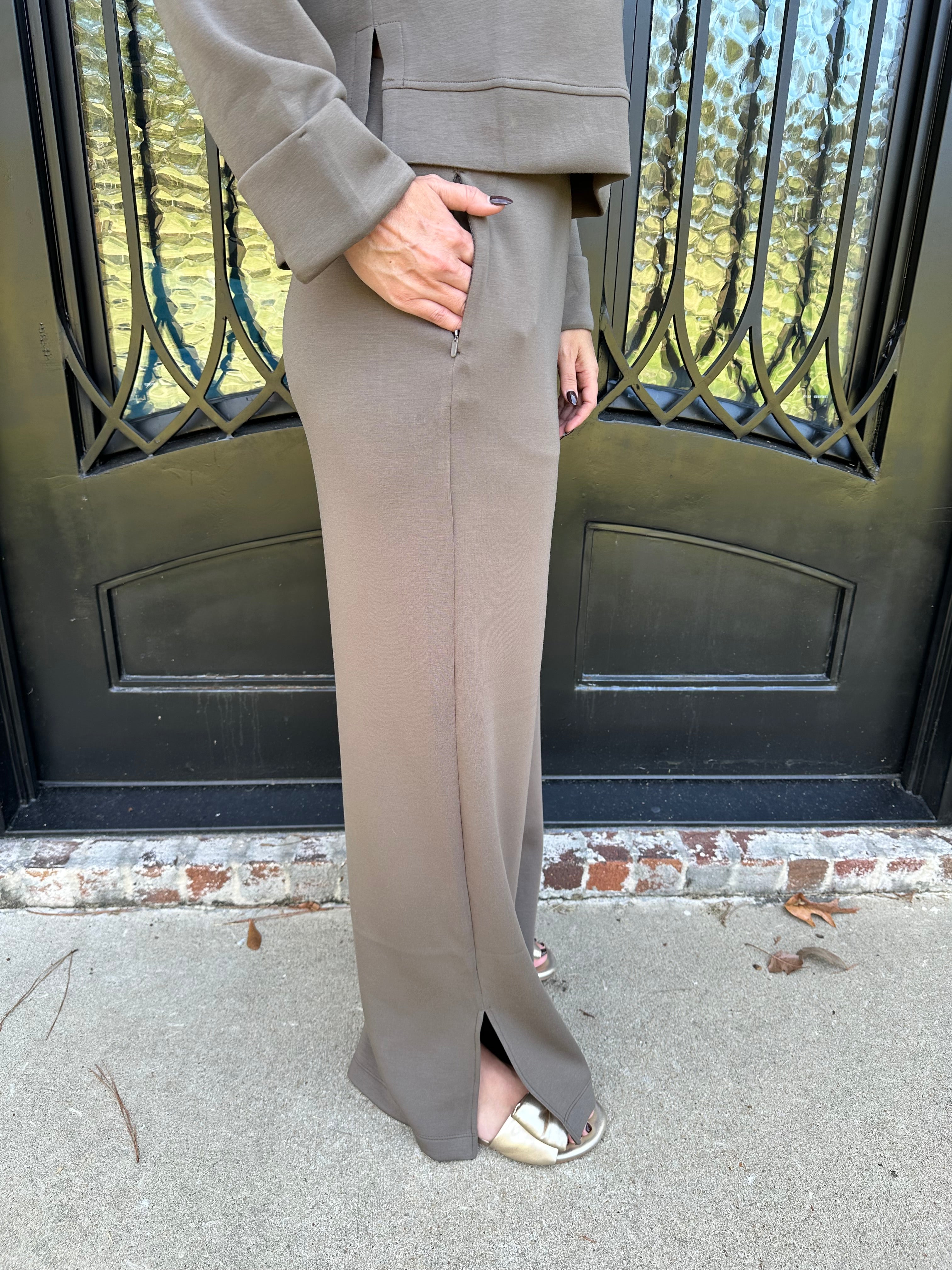 Spanx AirEssentials Zero Waistband Wide Leg Pant in Mineral Regular & PETITE Spanx AirEssentials Zero Waistband Wide Leg Pant in Mineral Regular & PETITE