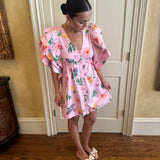 Toucan Fruit Dress in Pink