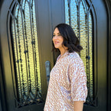 Sloan Stand up Collar Drop Shoulder Top in Soft Prowl