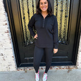 Spanx AirEssentials Brushed Half Zip in Black