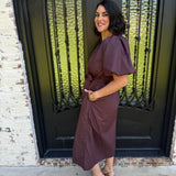 Franny Zip Up Midi in Plum