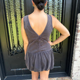 Celine Drop Waist Dress in Brown