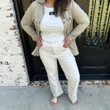 Bayeas Paris High Rise Straight Jeans in White