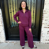 Spanx AirEssentials Wide Leg Pant in Plum Berry