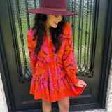 Mary Square Maya Dress in Fire