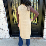 Bali Side Button Open Sweater Dress in Oak Latte