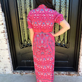 July Hindi Cotton Maxi in Raspberry