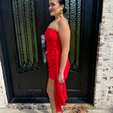 Liza Wrap Skirt Mini Dress in Red