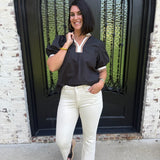 Raley V Neck Top in Black