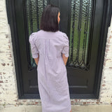 Nina Shirt Dress in Purple Stripes