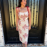 Selena Embroidered Column Midi Dress