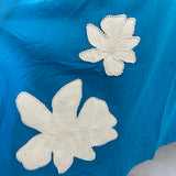 Haley Pearl Embroidery Dress in Blue/White