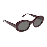 DIFF Lainey Oval Sunglasses in Dark Cherry Lacquer + Grey