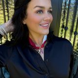 Scarf Necklace with Alabama A and Elephant Oval Pendant