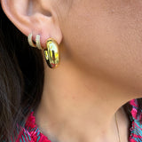 Thick Small Hoop Earrings in Gold