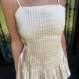Viviann Pleated Dress in Cream