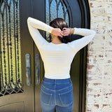 Longsleeve Scoop Neck Top in Ivory