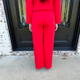 Spanx AirEssentials Wide Leg Pant in Red