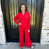 Spanx AirEssentials Half Zip in Red