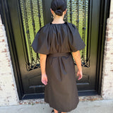 Franny Zip Up Midi in Black