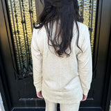 Spanx AirEssentials Brushed Half Zip in Heather Cream