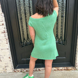 Hubbard One Shoulder Sweater Dress in Green