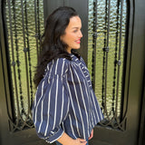 Flemming Stripe Top in Navy